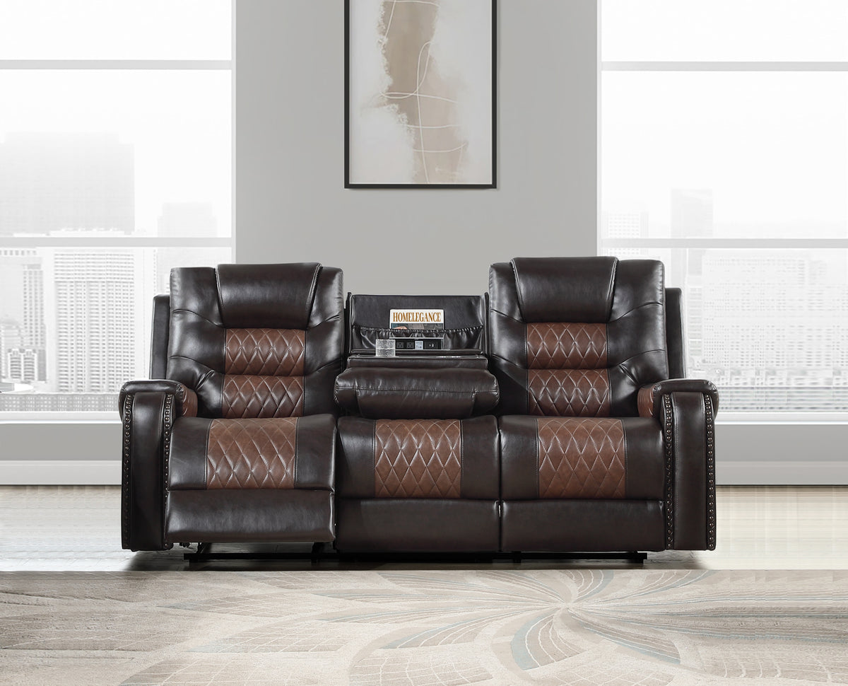 SH8890BRW*2 2PC; SOFA & LOVESEAT from Homelegance - Luna Furniture