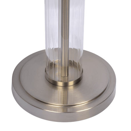 Echo Brushed Nickel Table Lamp with On/Off Switch Clear Glass Body Metal Base from Midinmod - Luna Furniture