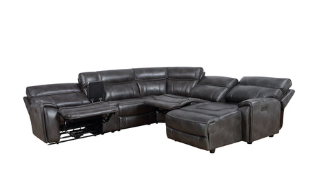 Provo Gray 6-Piece RAF Chaise Dual Power Reclining Sectional from Steve Silver - Luna Furniture