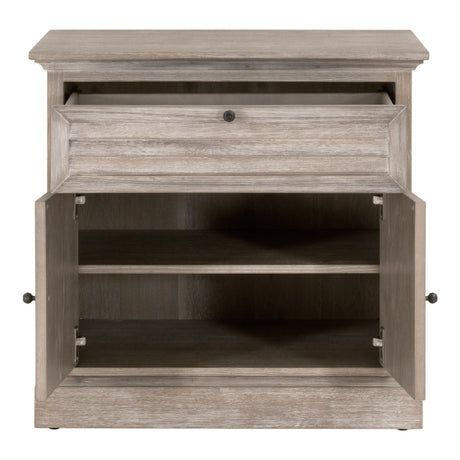 Eden 1-Drawer 2-Door Nightstand in Natural Gray Acacia from Essentials For Living - Luna Furniture