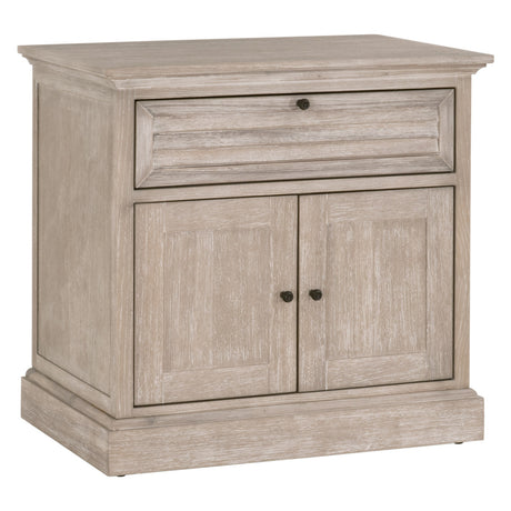 Eden 1-Drawer 2-Door Nightstand in Natural Gray Acacia from Essentials For Living - Luna Furniture