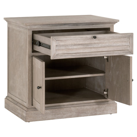 Eden 1-Drawer 2-Door Nightstand in Natural Gray Acacia from Essentials For Living - Luna Furniture