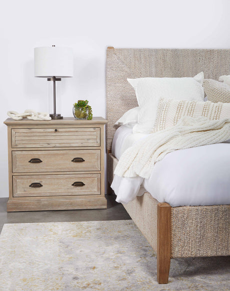 Eden 3-Drawer Nightstand in Natural Gray Acacia from Essentials For Living - Luna Furniture