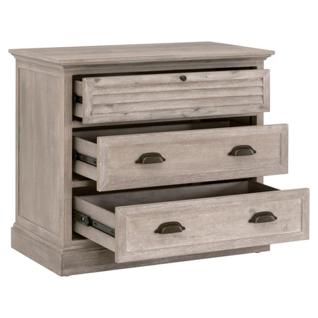 Eden 3-Drawer Nightstand in Natural Gray Acacia from Essentials For Living - Luna Furniture