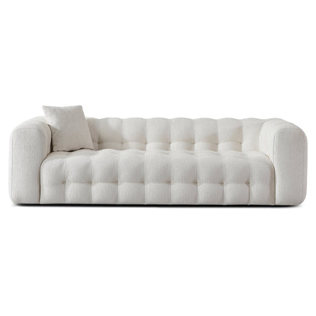 Eden Modern Tufted Chesterfield Boucle Fabric Sofa Cream from Ashcroft Furniture - Luna Furniture