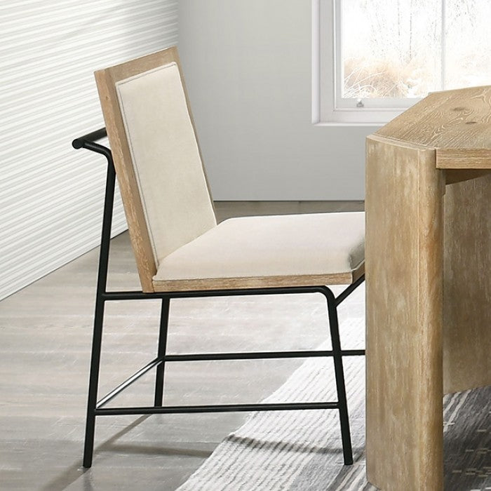 Edenbridge Oak/Beige Contemporary Dining Room Set from Furniture of America - Luna Furniture