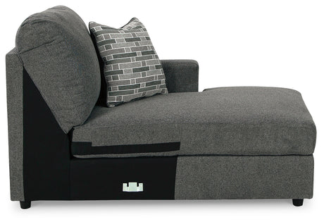 Edenfield Charcoal 3-Piece Sectional with Ottoman from Ashley - Luna Furniture
