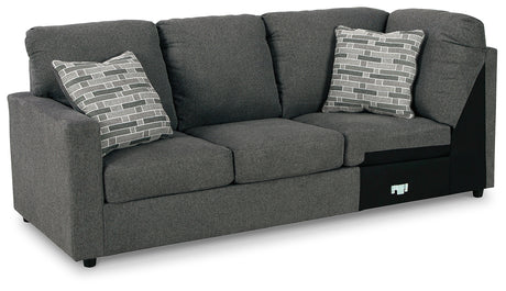 Edenfield Charcoal 3-Piece Sectional with Ottoman from Ashley - Luna Furniture