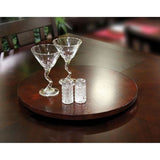 Edgewood Espresso counter-height table, round lazy susan insert, dark espresso finish, top view