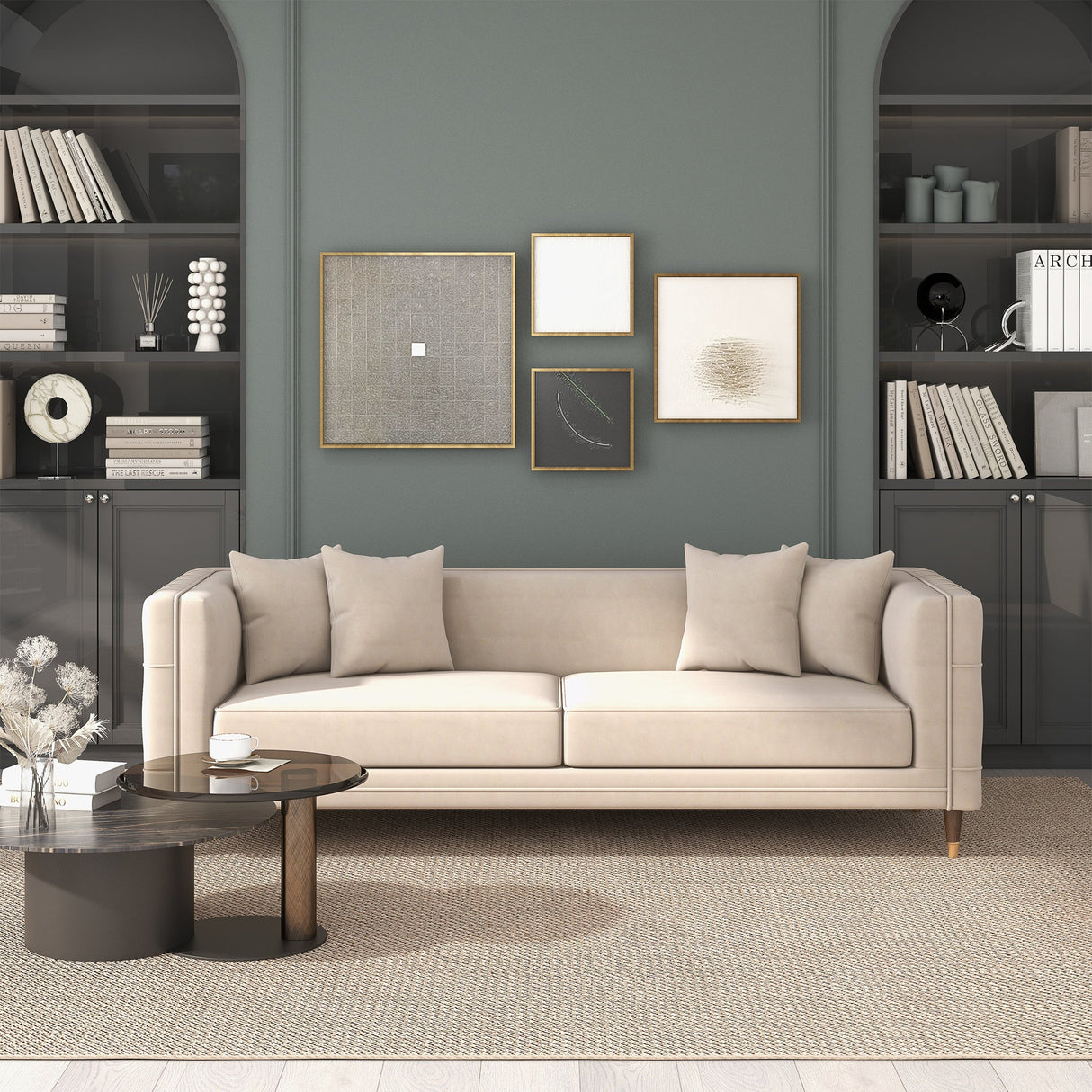 Edward Sofa (Light Cream Velvet) from Ashcroft Furniture - Luna Furniture
