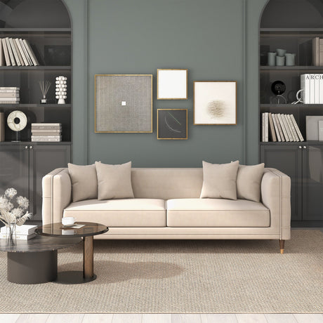 Edward Sofa (Light Cream Velvet) from Ashcroft Furniture - Luna Furniture