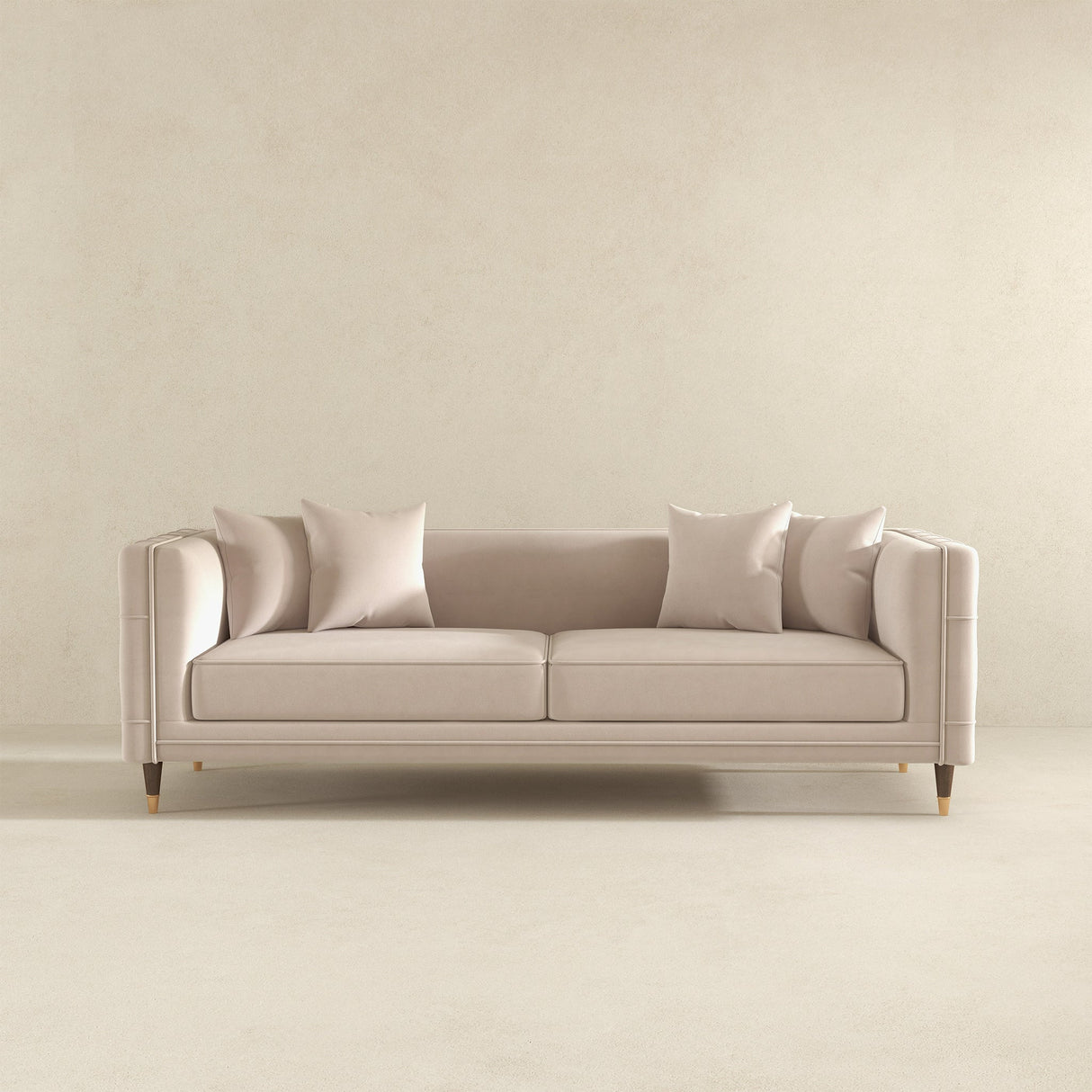 Edward Sofa (Light Cream Velvet) from Ashcroft Furniture - Luna Furniture