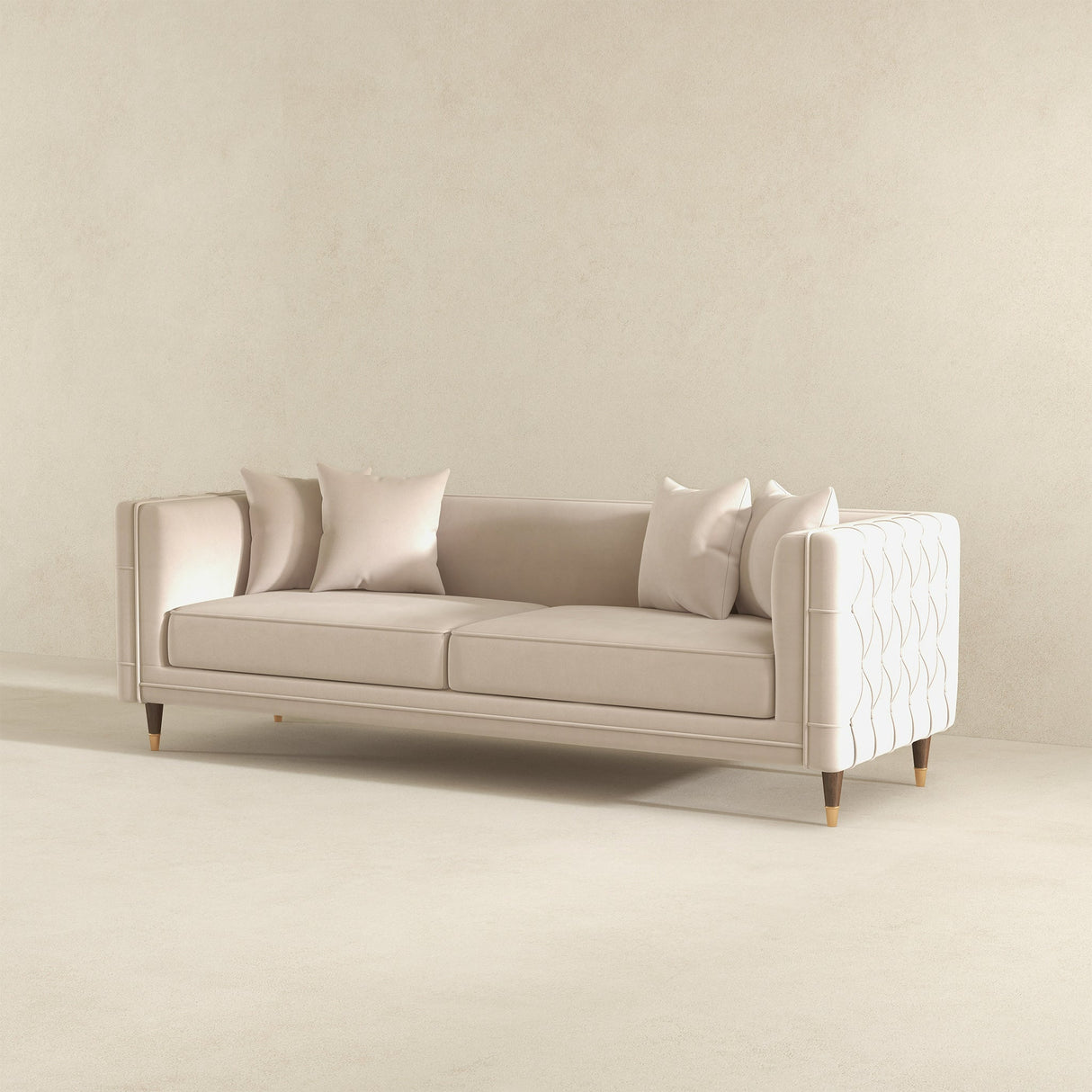 Edward Sofa (Light Cream Velvet) from Ashcroft Furniture - Luna Furniture