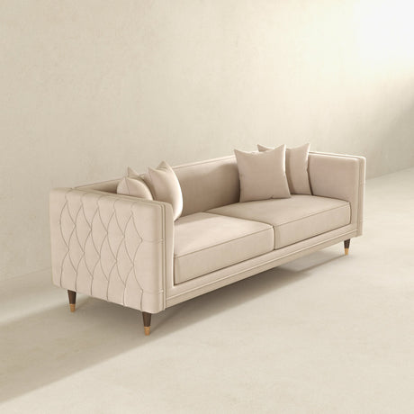 Edward Sofa (Light Cream Velvet) from Ashcroft Furniture - Luna Furniture