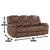 Katrine Brown Manual Reclining Sofa from Steve Silver - Luna Furniture