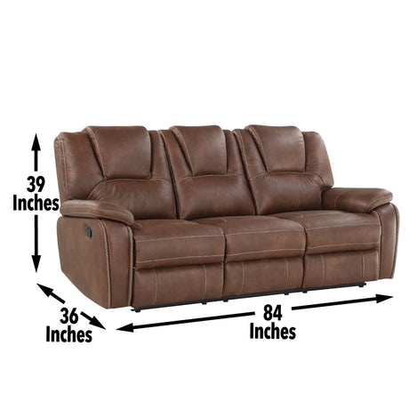Katrine Brown Manual Reclining Sofa from Steve Silver - Luna Furniture