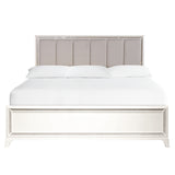 Cassie Illuminating King Bed, Shimmering Pearl Finish from Steve Silver - Luna Furniture
