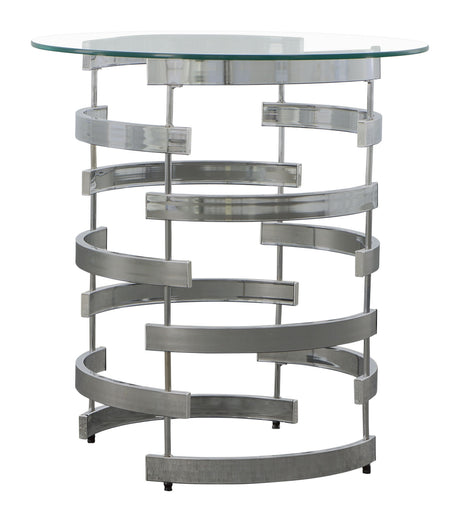Tayside Chrome Glass Top End Table from Steve Silver - Luna Furniture