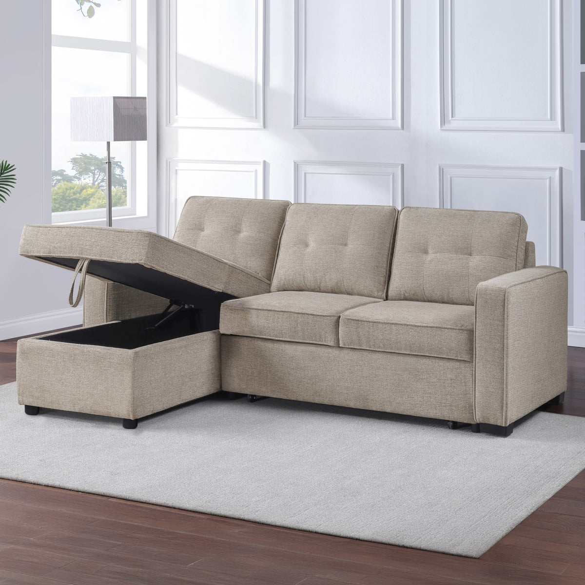 Noah Tan Flippable Convertible Storage Sleeper Chofa from Steve Silver - Luna Furniture