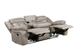Tyson Gray Recliner Sofa with Drop Down Table and Power Strip from Steve Silver - Luna Furniture