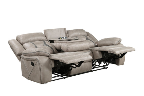 Tyson Gray Recliner Sofa w/Drop Down Table and Power Strip from Steve Silver - Luna Furniture