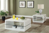 Elana White 2-Piece High Gloss Coffee and End Table Set from Coaster - Luna Furniture