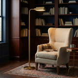 Elara Floor Lamp Gold outer and White inner from Ashcroft Furniture - Luna Furniture