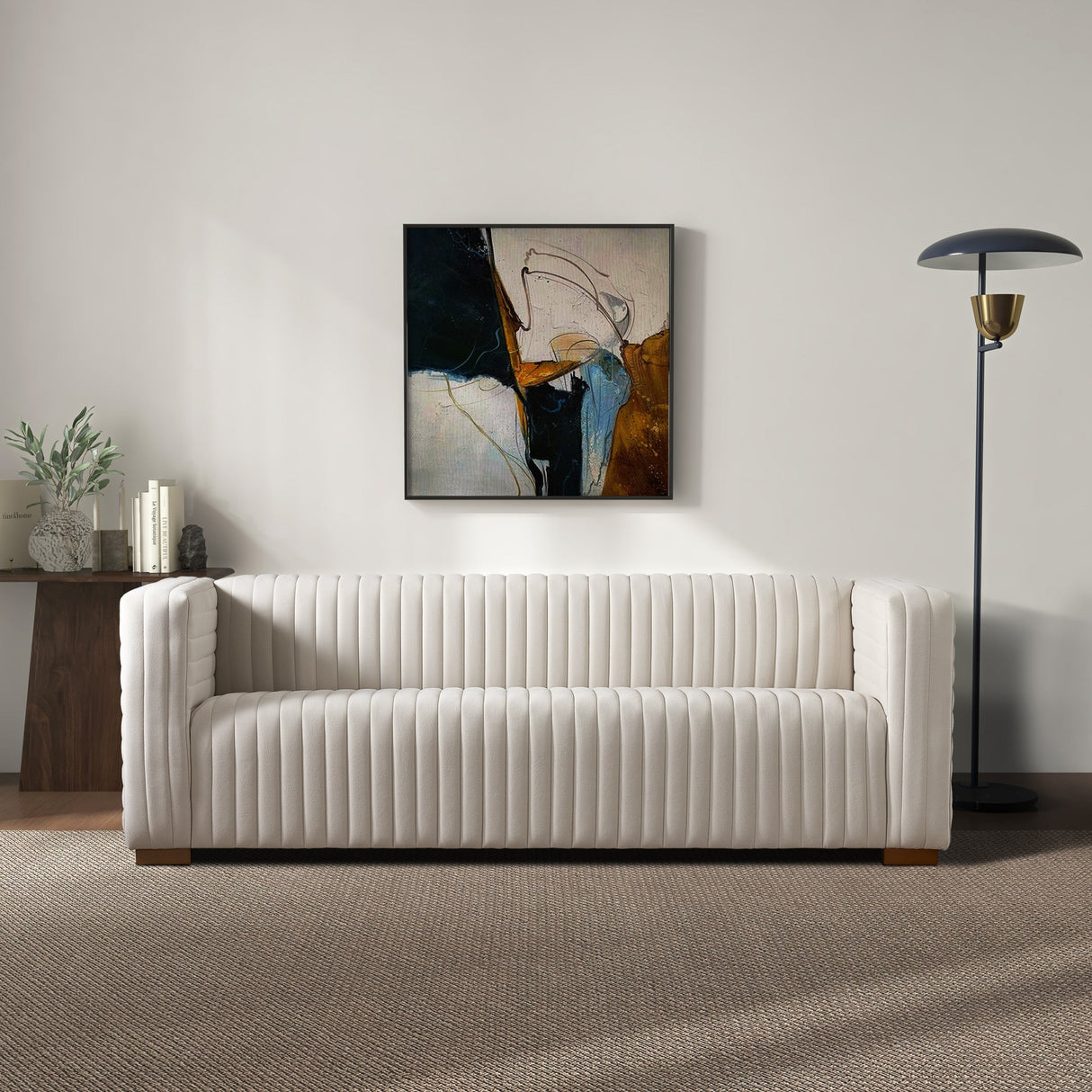Elara Sofa - Cream Velvet from Ashcroft Furniture - Luna Furniture