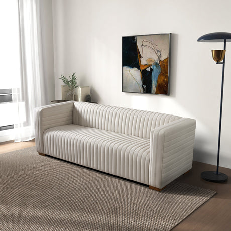 Elara Sofa - Cream Velvet from Ashcroft Furniture - Luna Furniture