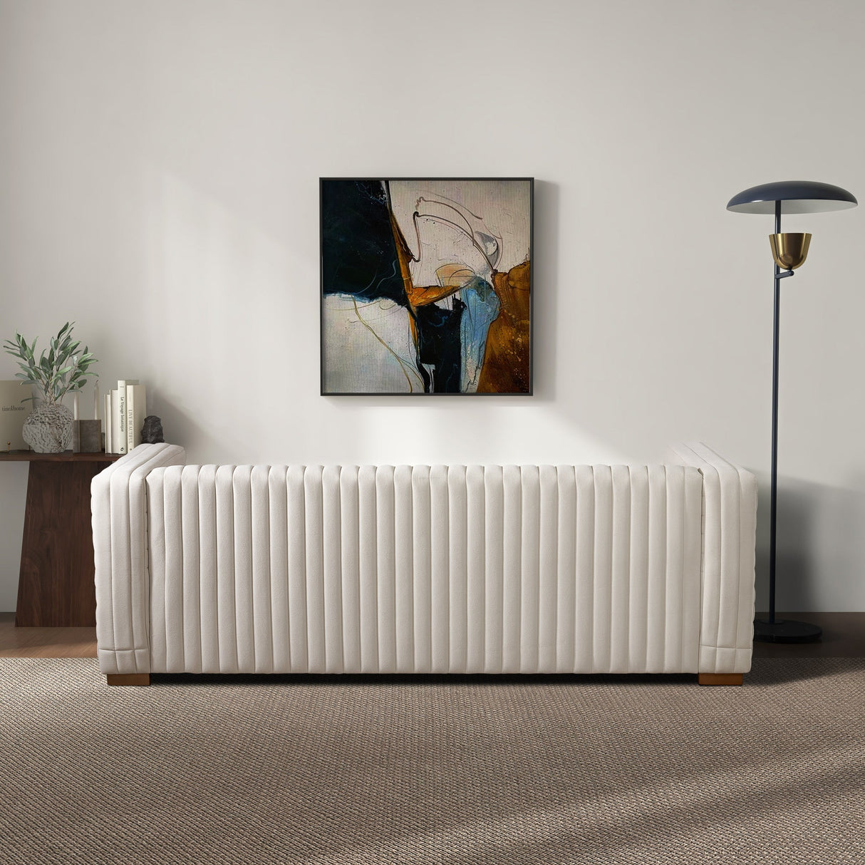 Elara Sofa - Cream Velvet from Ashcroft Furniture - Luna Furniture