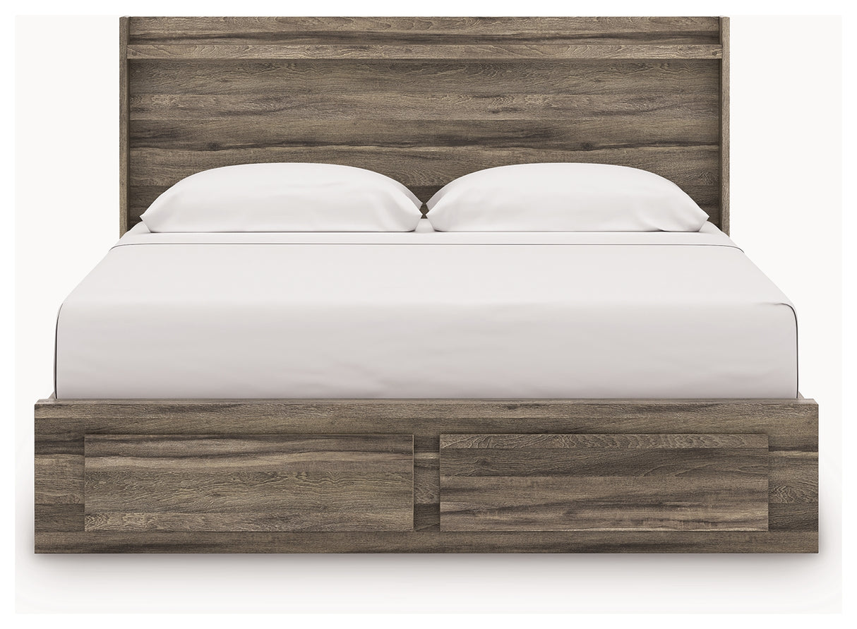 Elbrim Brown King Panel Storage Bed from Ashley - Luna Furniture