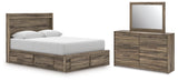 Elbrim Queen Panel Storage Bed, Dresser and Mirror from Ashley - Luna Furniture