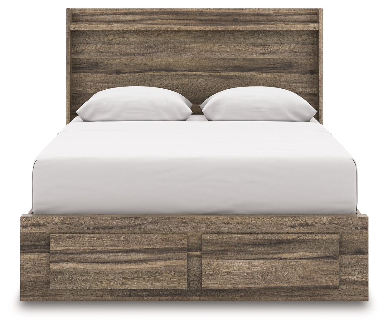 Elbrim Queen Panel Storage Bed, Dresser, Mirror and