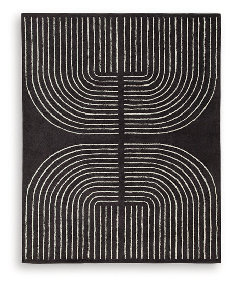 Eldonmore Black/Ivory Large Rug from Ashley - Luna Furniture