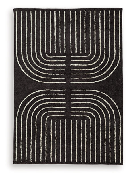 Eldonmore Black/Ivory Medium Rug from Ashley - Luna Furniture