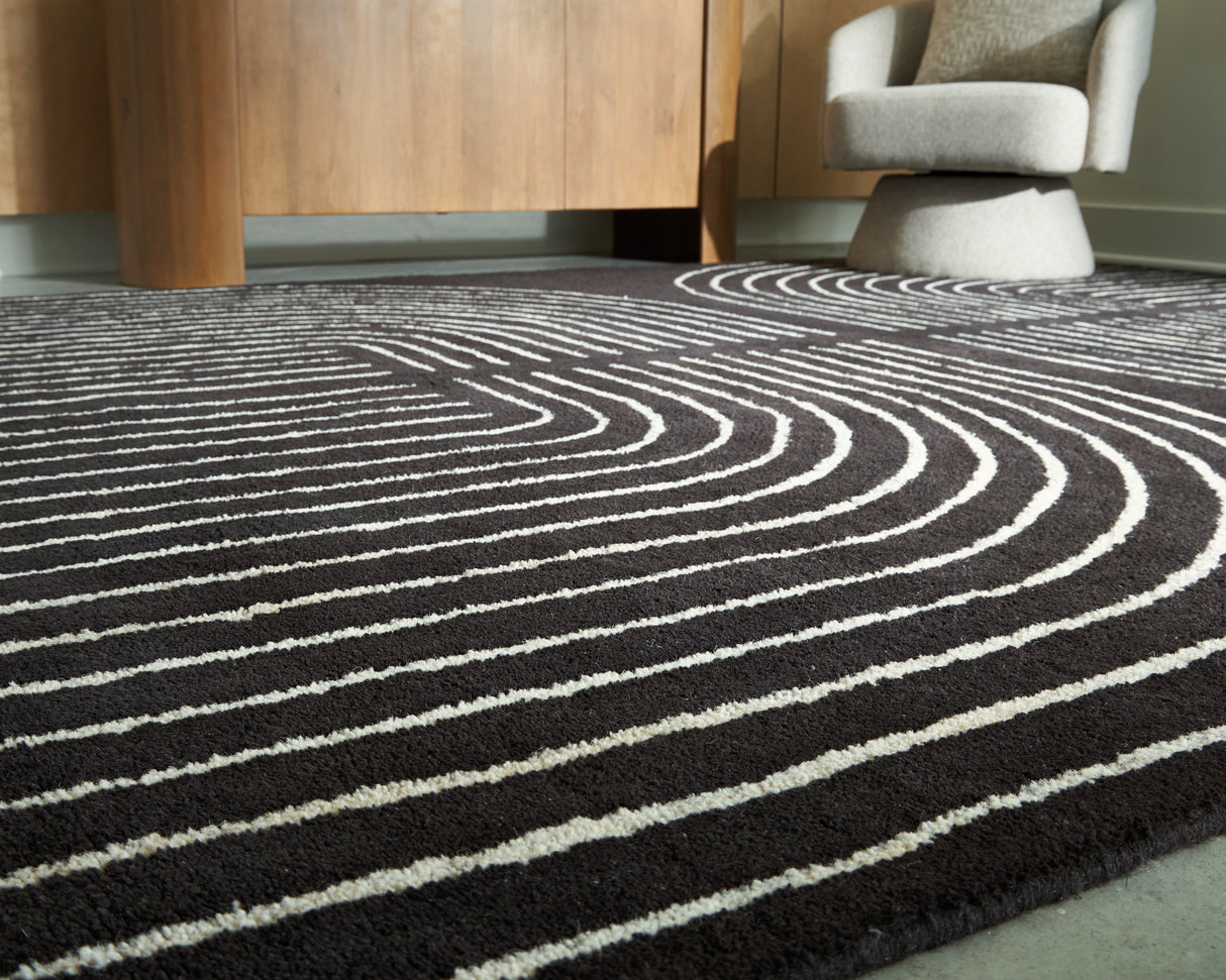 Eldonmore Black/Ivory Medium Rug from Ashley Furniture - Luna Furniture