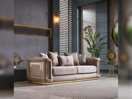 Elegance Beige Stationary Living Room Sofa from Furnia - Luna Furniture