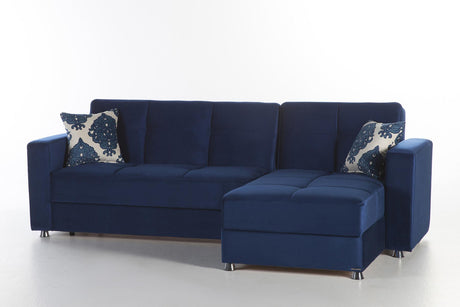 Elegant Roma Navy Ottoman from Bellona - Luna Furniture
