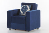 Elegant Roma Navy Ottoman from Bellona - Luna Furniture