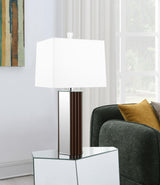 Elena Brown 30-inch Square Tapered Mirrored Table Lamp from Coaster - Luna Furniture
