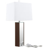 Elena Brown 30-inch Square Tapered Mirrored Table Lamp from Coaster - Luna Furniture