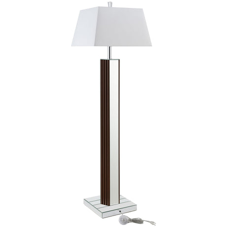 Elena Brown 67-inch Square Tapered Mirrored Floor Lamp from Coaster - Luna Furniture