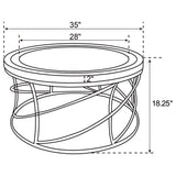 Elise Gold 2-Piece Round Mirror Top Coffee and End Table Set from Coaster - Luna Furniture