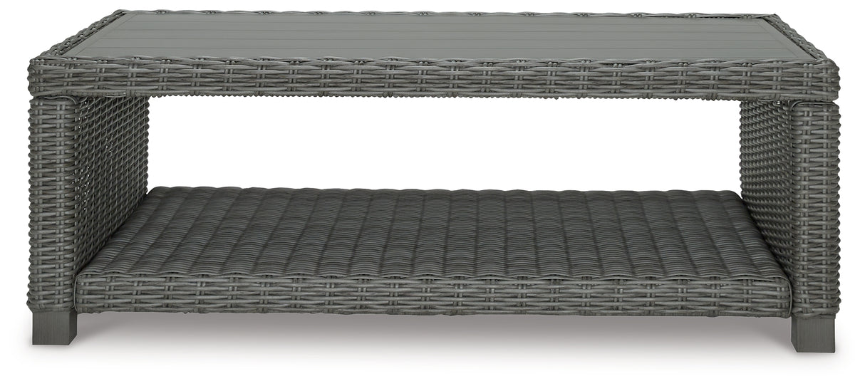 Elite Park Outdoor Coffee Table with 2 End Tables in Gray from Ashley - Luna Furniture