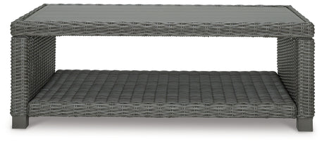 Elite Park Outdoor Coffee Table with 2 End Tables in Gray from Ashley - Luna Furniture