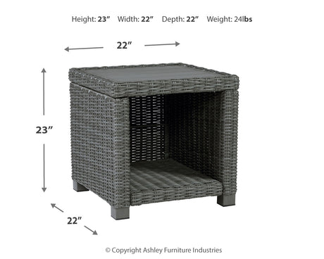 Elite Park Outdoor Coffee Table with 2 End Tables in Gray from Ashley - Luna Furniture