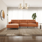 Ella Cognac Vegan Leather Left Facing Sectional Couch from Midinmod - Luna Furniture