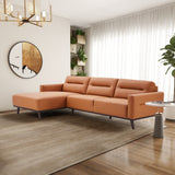 Ella Cognac Vegan Leather Left Facing Sectional Couch from Midinmod - Luna Furniture