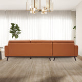 Ella Cognac Vegan Leather Left Facing Sectional Couch from Midinmod - Luna Furniture