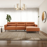 Ella Cognac Vegan Leather Right Facing Sectional Sofa from Midinmod - Luna Furniture